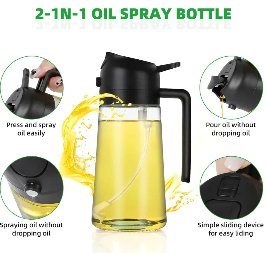 2 in 1 Glass Oil Sprayer & Dispenser